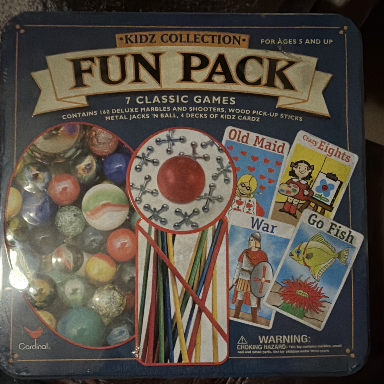 Cardinal Kidz Collection Fun Pack Tin 7 Classic Games Set Ages 5+ (2002)