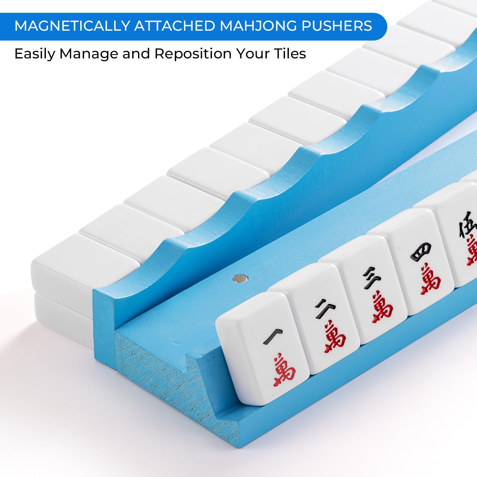 magic sewing machine 4PCS Wooden Scalloped Mahjong Racks with Magnetic Pusher…