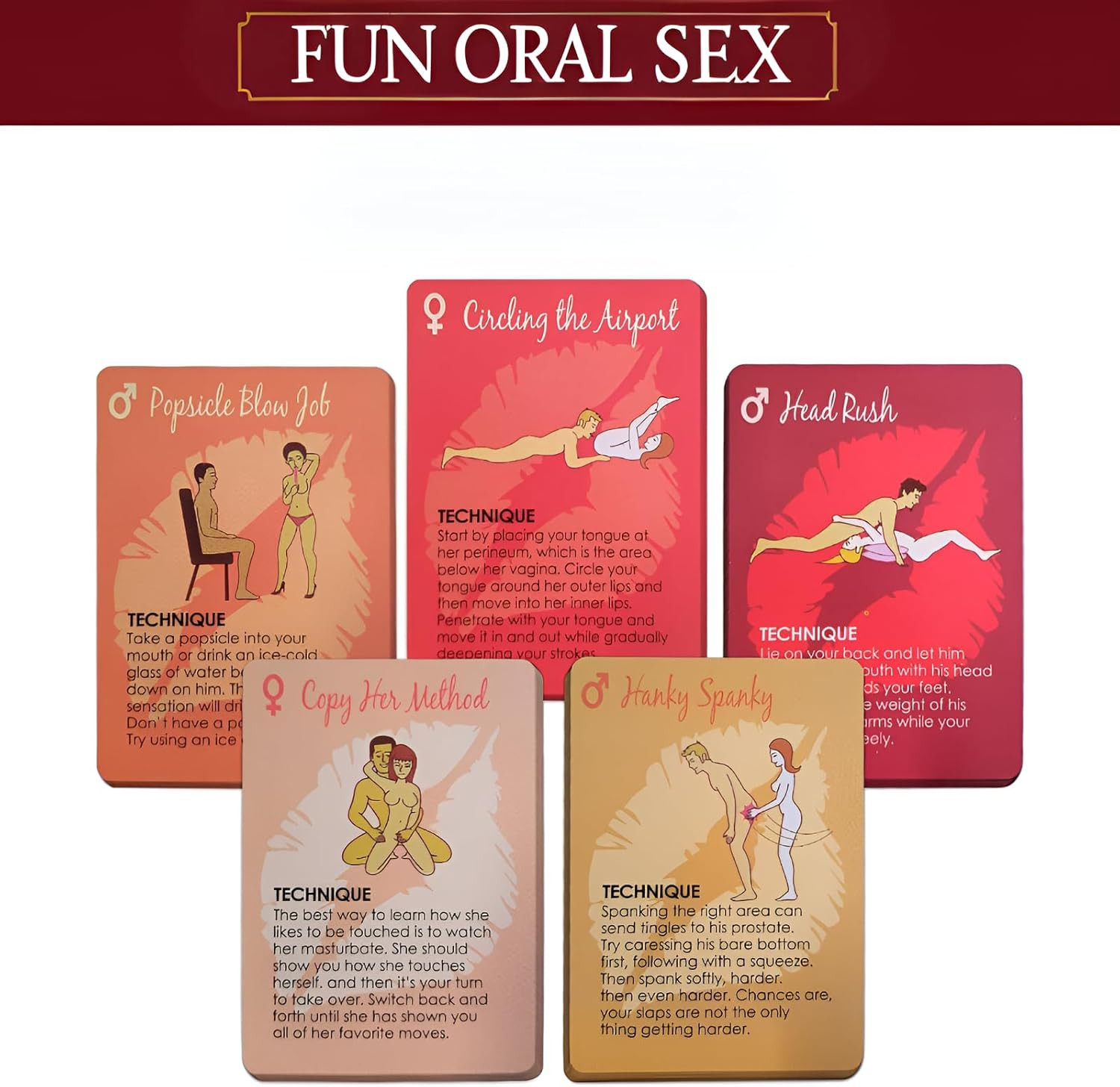 Oral Sex Position Card Game – Couple Game for Date Night & Bedroom Fun – Poker P