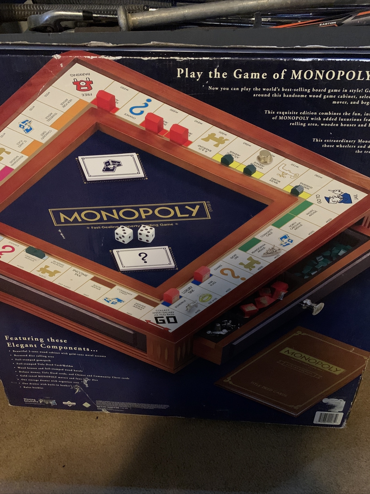 Monopoly Luxury Wooden Edition with Wood Game Board New Premium Collectible