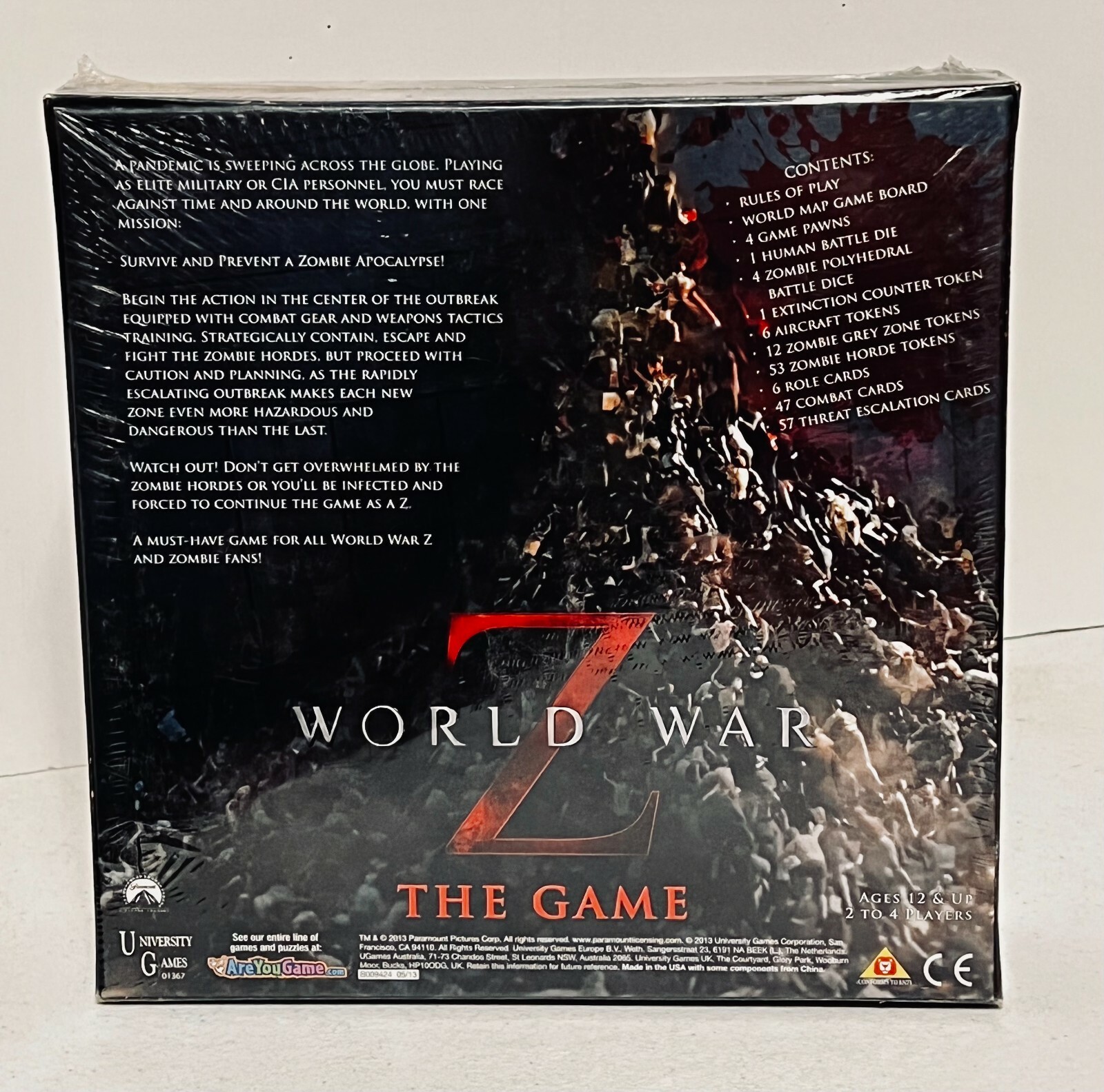 World War Z The Game ~ Family Board Game 2013 University New Factory Sealed