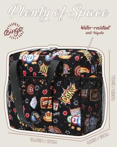 Bingo Bag for Bingo Accessories Bingo Bags with Pockets for Bingo Daubers Dab…