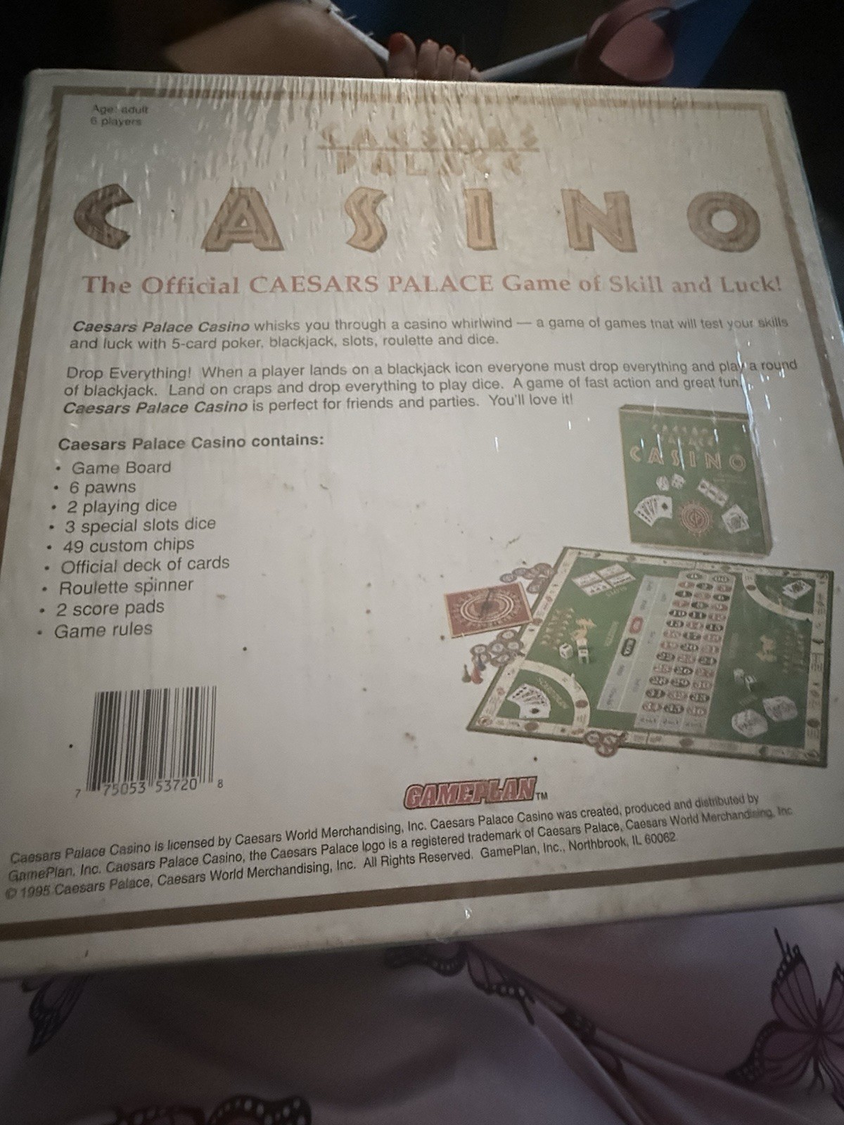 Vintage CAESARS PALACE CASINO Board Game 1995 by Gameplan New and Sealed