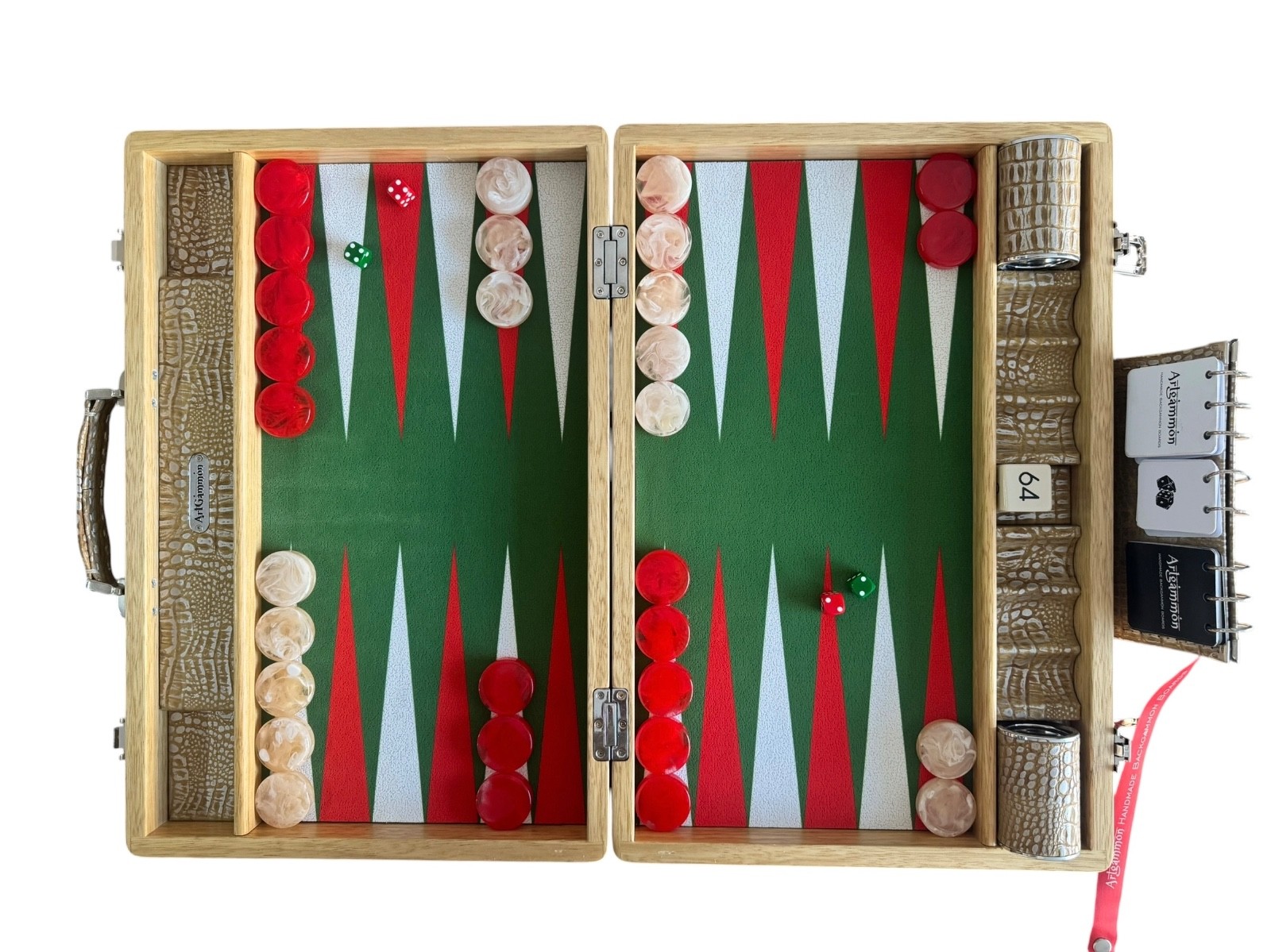Limba WOOD, Travel Size Backgammon Set&12mm Polyester Checkers Very Light