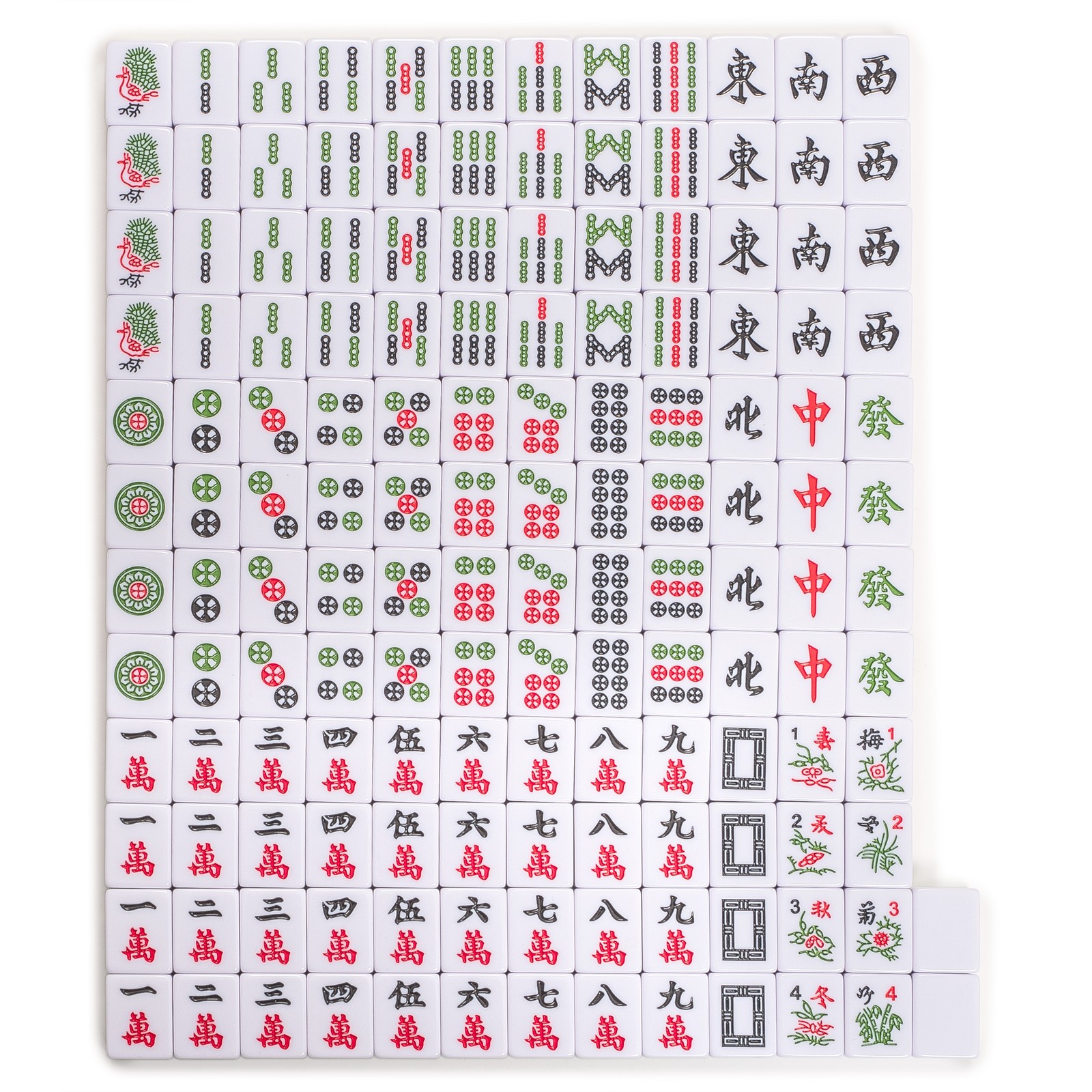 Chinese Mahjong Set, “Celadon Willow” with 146 Medium Tiles