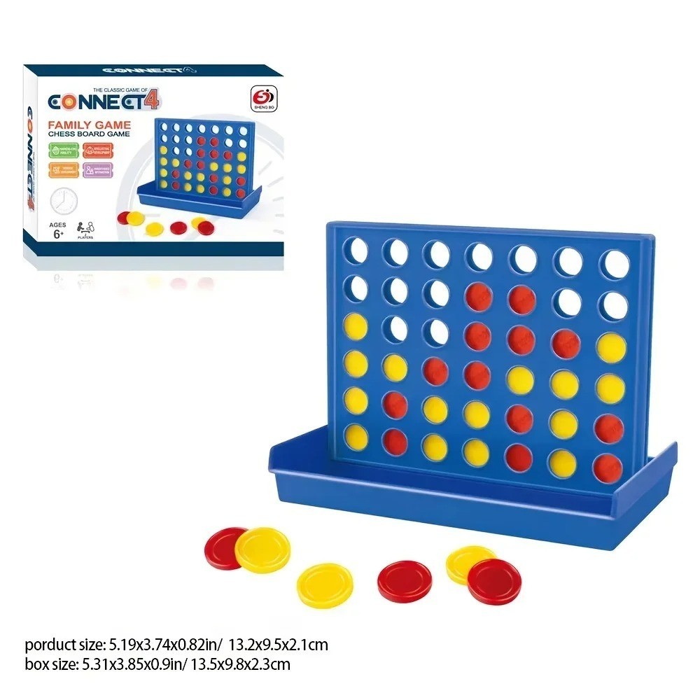 Four in a Row Connect Game Board Family Kids Educational Strategy Toy Classic