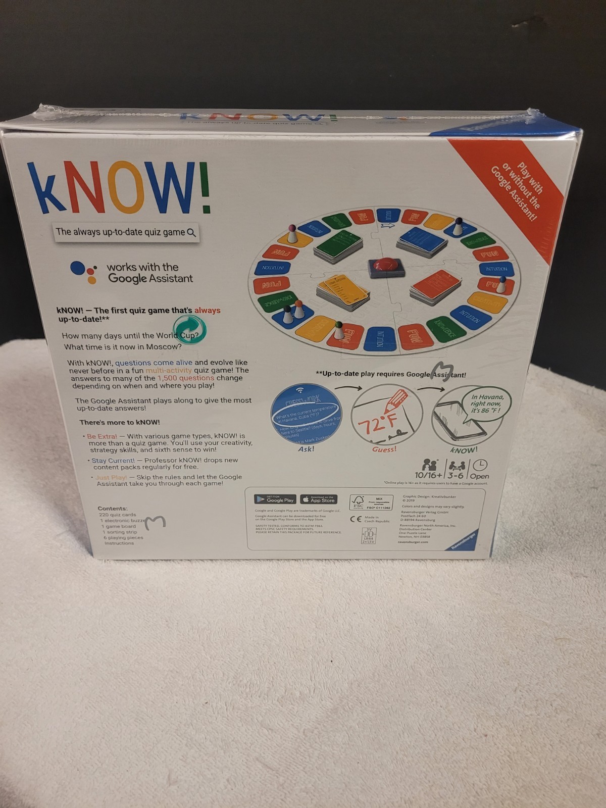 Ravensburger “Know” Game, Sealed New In Box, Ages 10-16+, 3-6 Players.