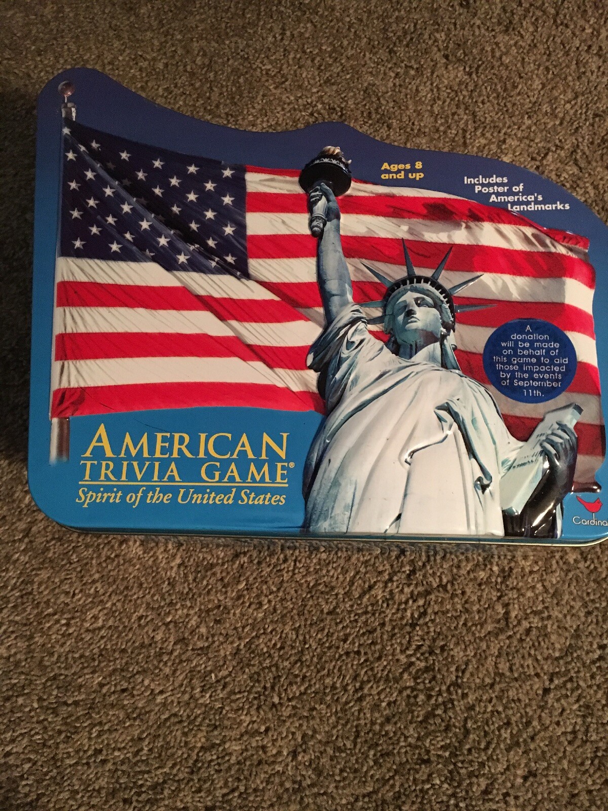 Cardinal American Trivia Game Spirit United States Metal Tin Educational Family