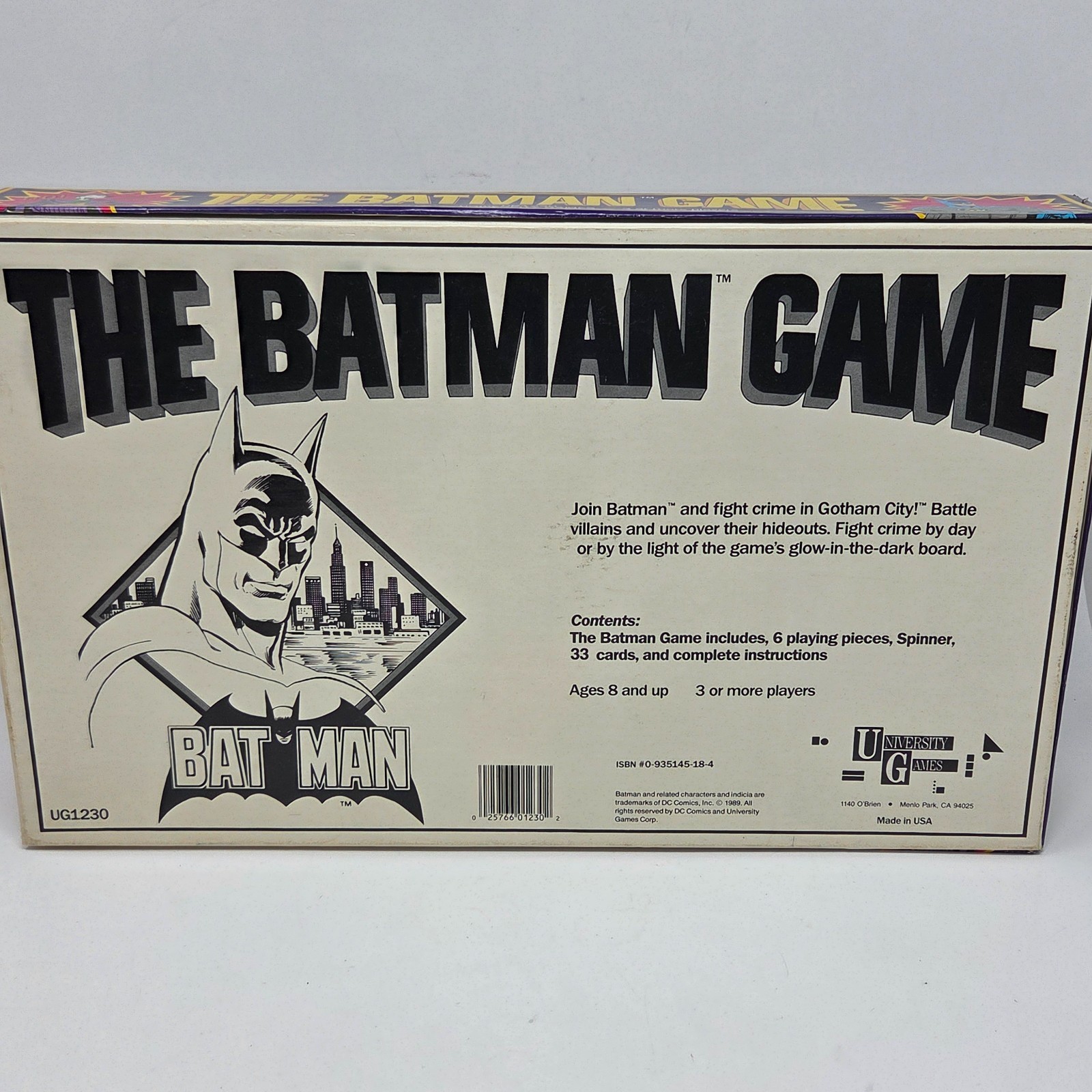 VINTAGE 1989 THE BATMAN GAME 50TH ANNIVERSARY BOARD GAME 100% COMPLETE DC COMICS