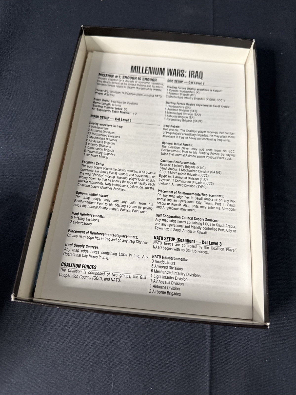 Millennium Wars: Iraq – One Small Step 2003 – Complete & Unpunched