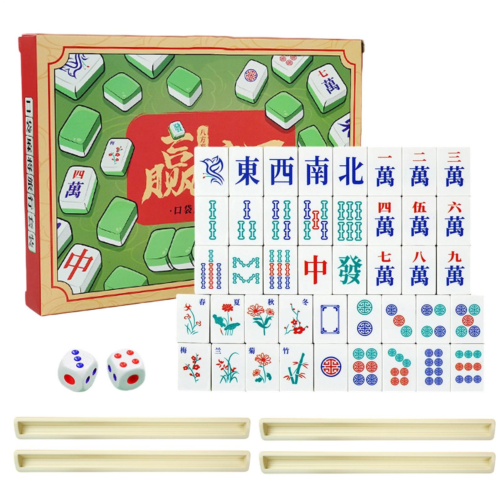 Travel Complete Mahjong Set Traditional Portable Mah Jongg Game