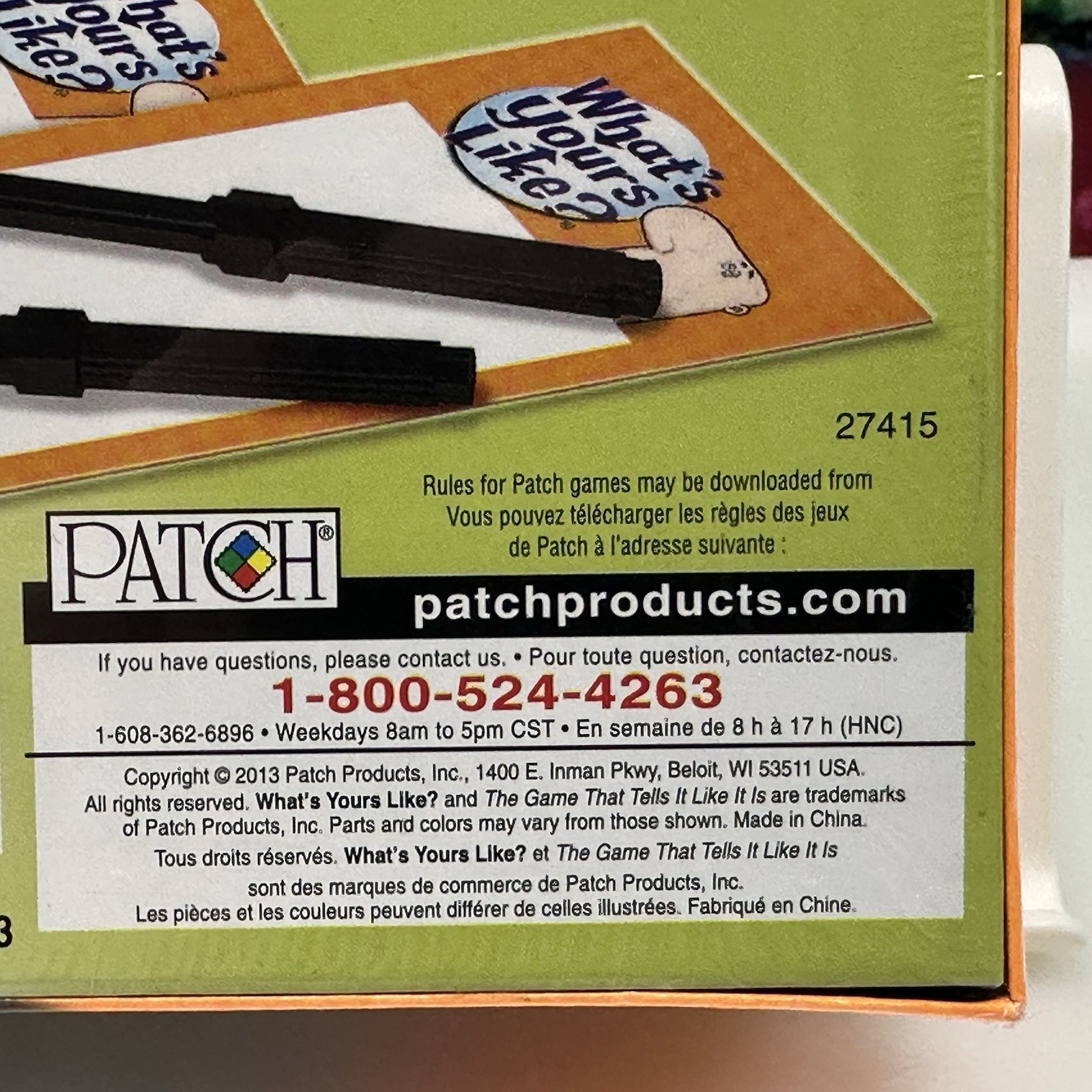 PATCH What’s Yours Like? Game Ages 12-Adult Fun Family Party Game Laughs NEW!