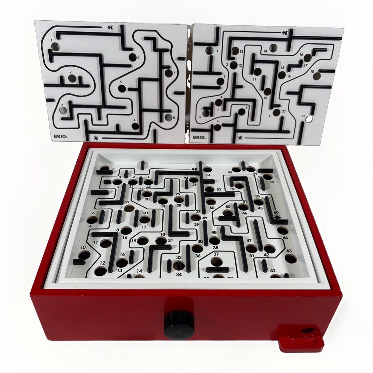 Brio Labyrinth Game Tilt Maze Red Wooden #34020 2006 – No Steel Balls – 3-Board