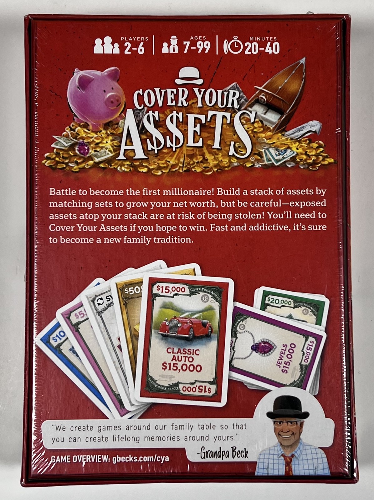 Cover Your Assets Card Game by Grandpa Beck’s Games NEW SEALED Family Fun 2-6