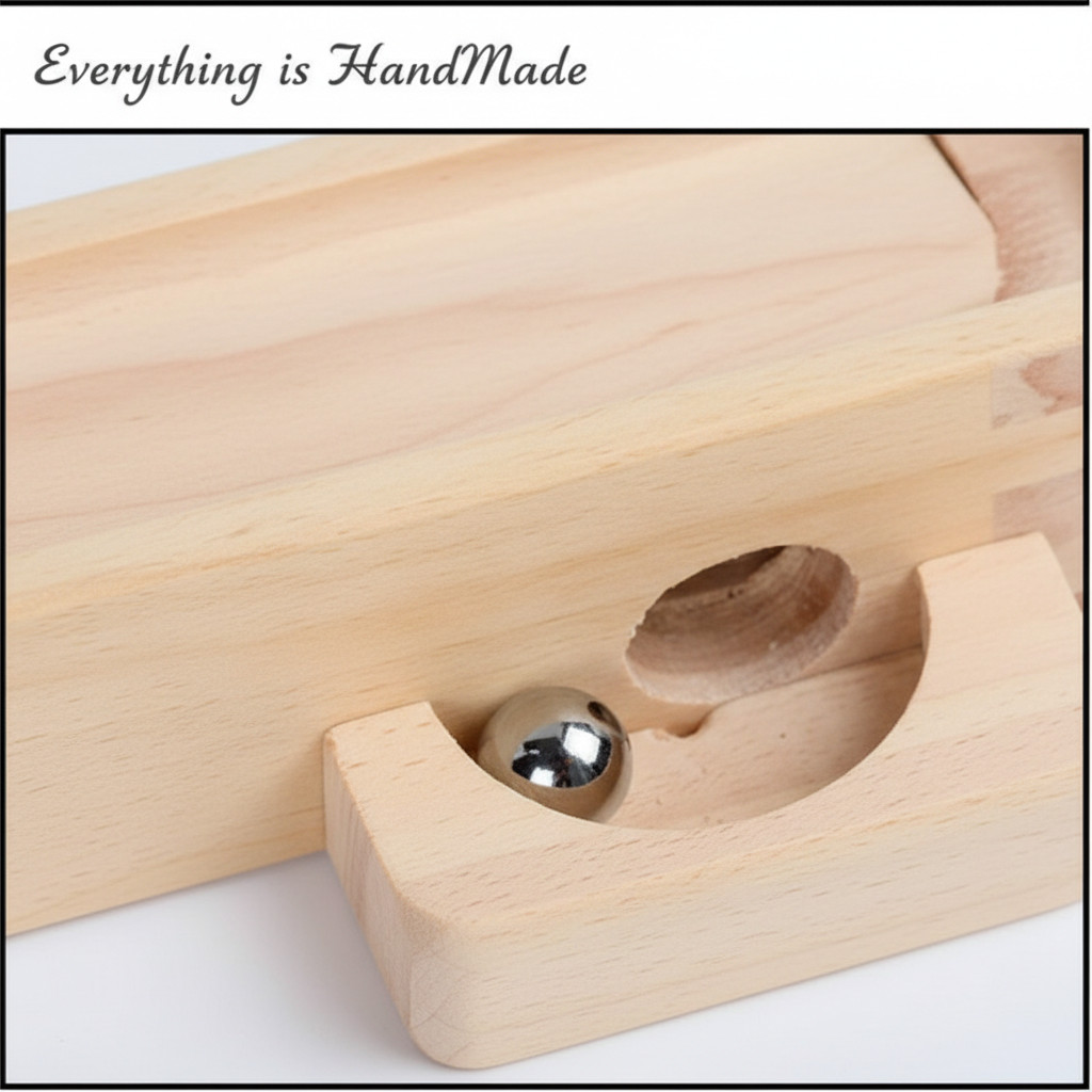 Wooden Marble Maze Labyrinth Tilt Balance Dexterity Puzzle Game Board Brain Game