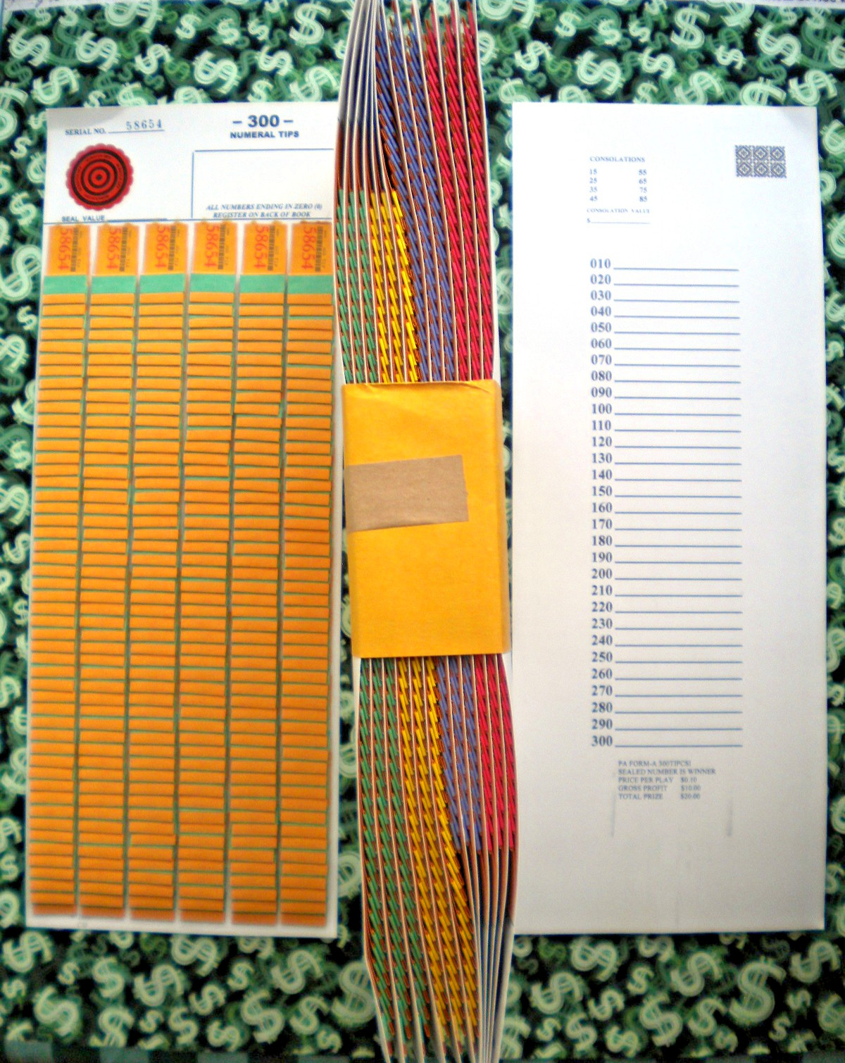 ( 4 Lot ) 300 Singles REGULAR “NOT Sure” TIP BOARD {010-300} Pull Tab Jar Ticket