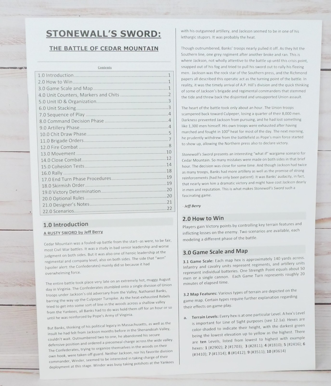 Revolution Games, Stonewall’s Sword: The Battle of Cedar Mountain, Unpunched
