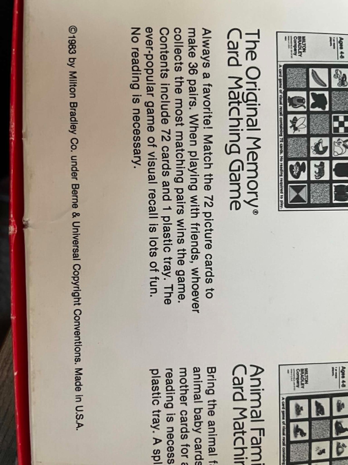 Vintage 1983 Milton Bradley Step-by-Step Memory Game with Box Complete GA1