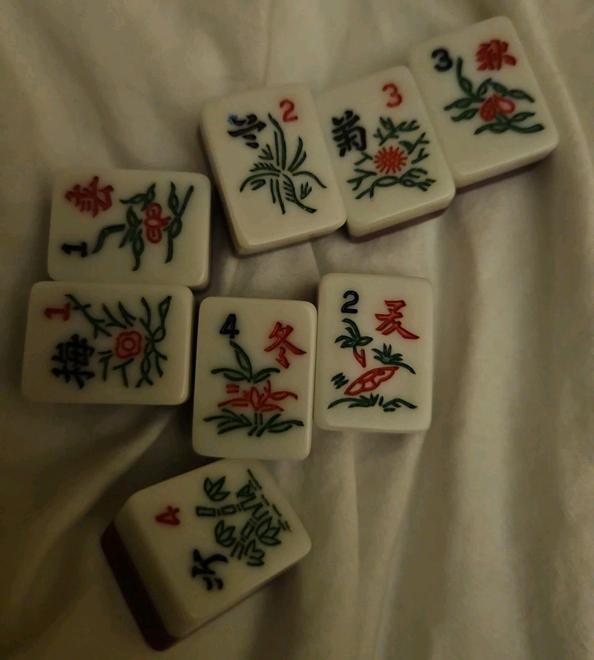 VTG Mah Jong Travel Set Complete 148 Tiles Original Case Hong Kong Burgundy Dice