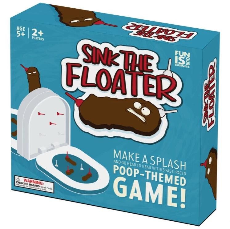 Sink The Poop Floater Board Game 2 Player Children Funny Stink Fart Toilet Turd