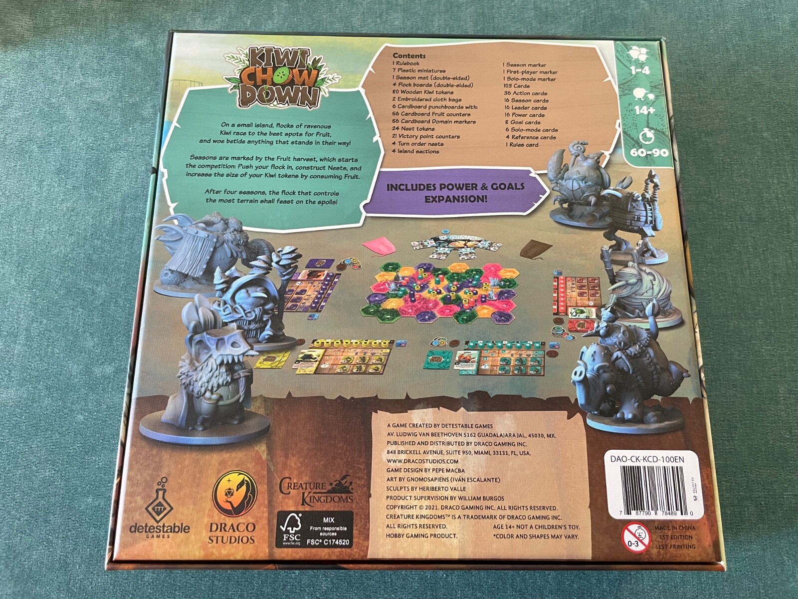 Kiwi Chow Down Board Game – Detestable Games – Draco Studios – Ex/NM
