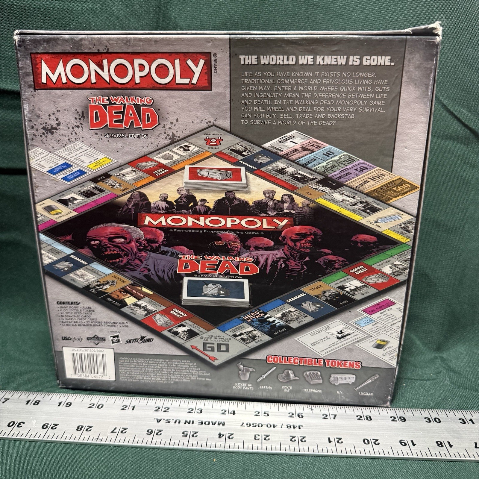 Monopoly The Walking Dead Survival Edition Board Game Complete USAopoly Zombie