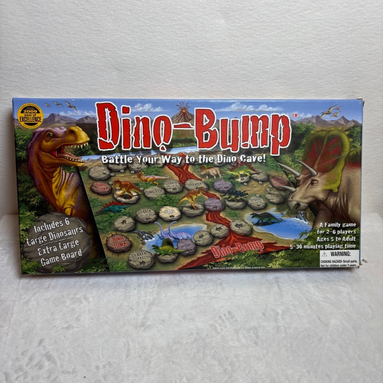 Dino-Bump Board Game Complete 2010 Ages 5 To Adult Family Game Dinosaurs Rare