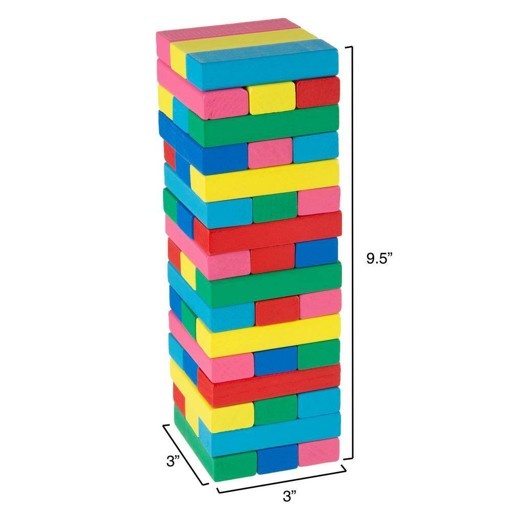Classic Wooden Blocks Stacking Game with Colored Wood