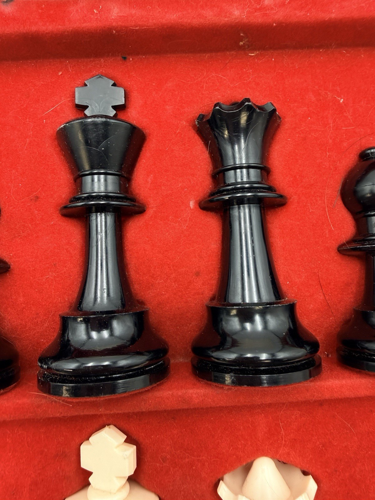 Vtg Deluxe Chess Set 1968 Selchow & Righter Complete In Box SelRight Felt Bottom