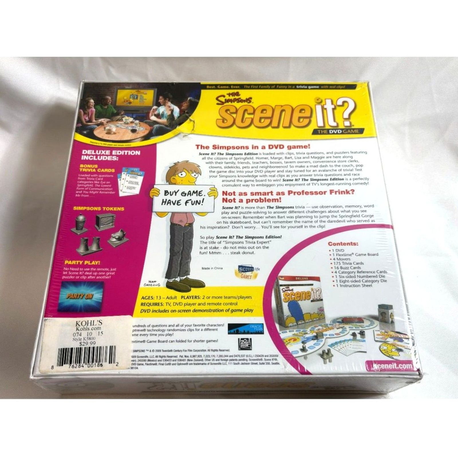 The Simpsons Deluxe Edition DVD Trivia Board Game Sealed in Plastic 2009