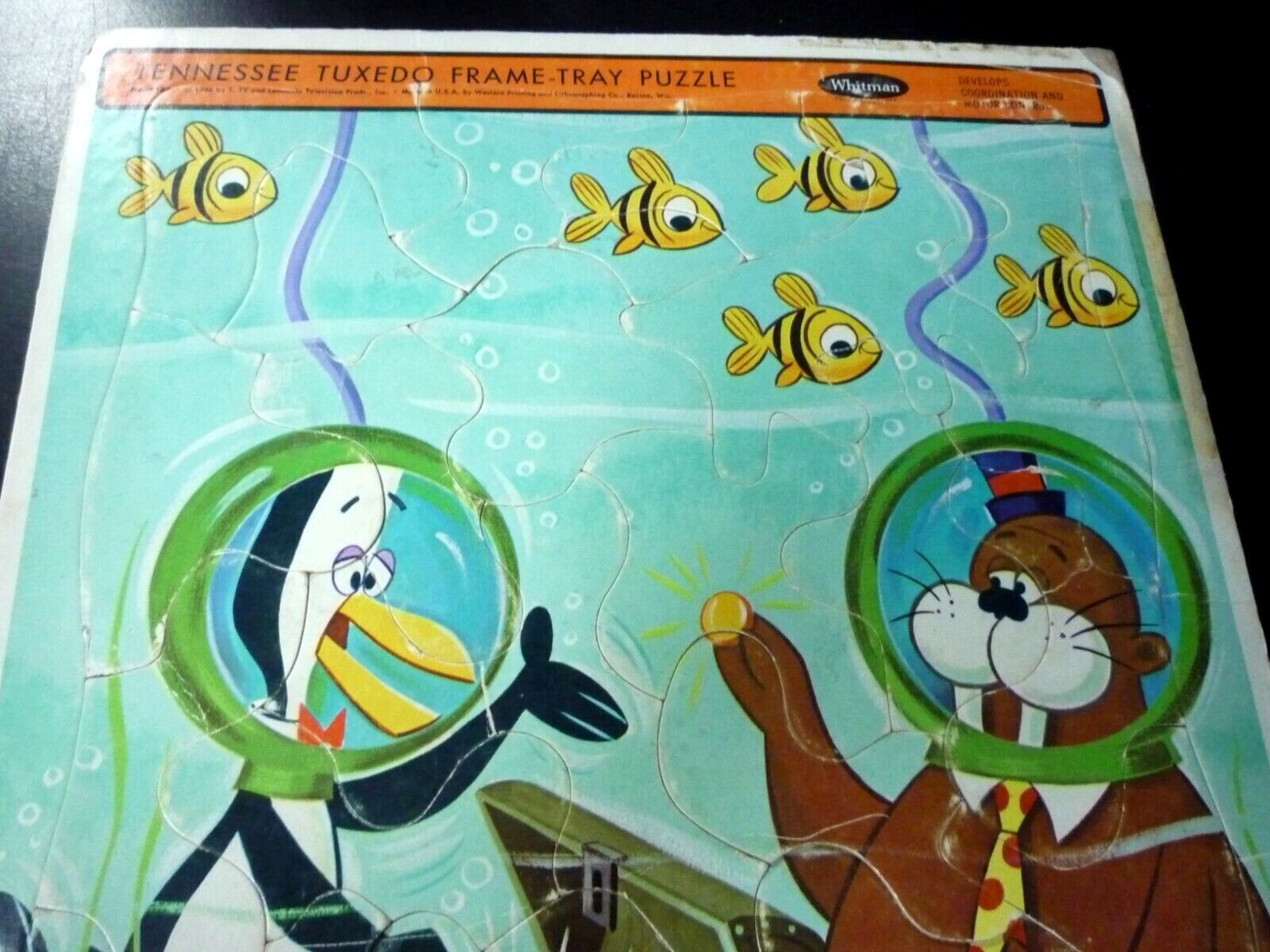 WHITMAN TENNESSEE TUXEDO Cartoon FRAME TRAY PUZZLE 1966 #4536 CHUMLEY