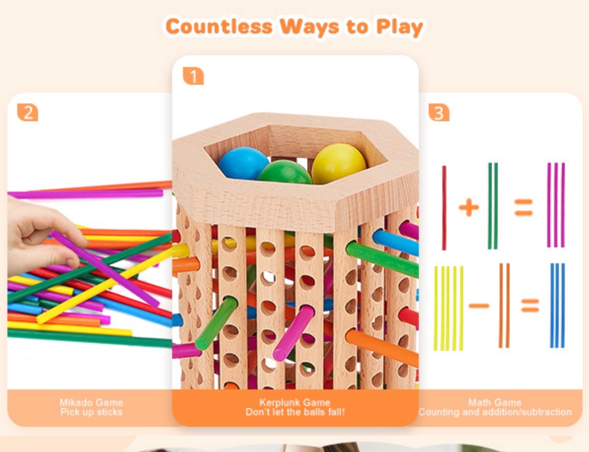 Montessori Game Wooden Board Games for Kids 4-6-8-12, Math Educational Toys 3 5