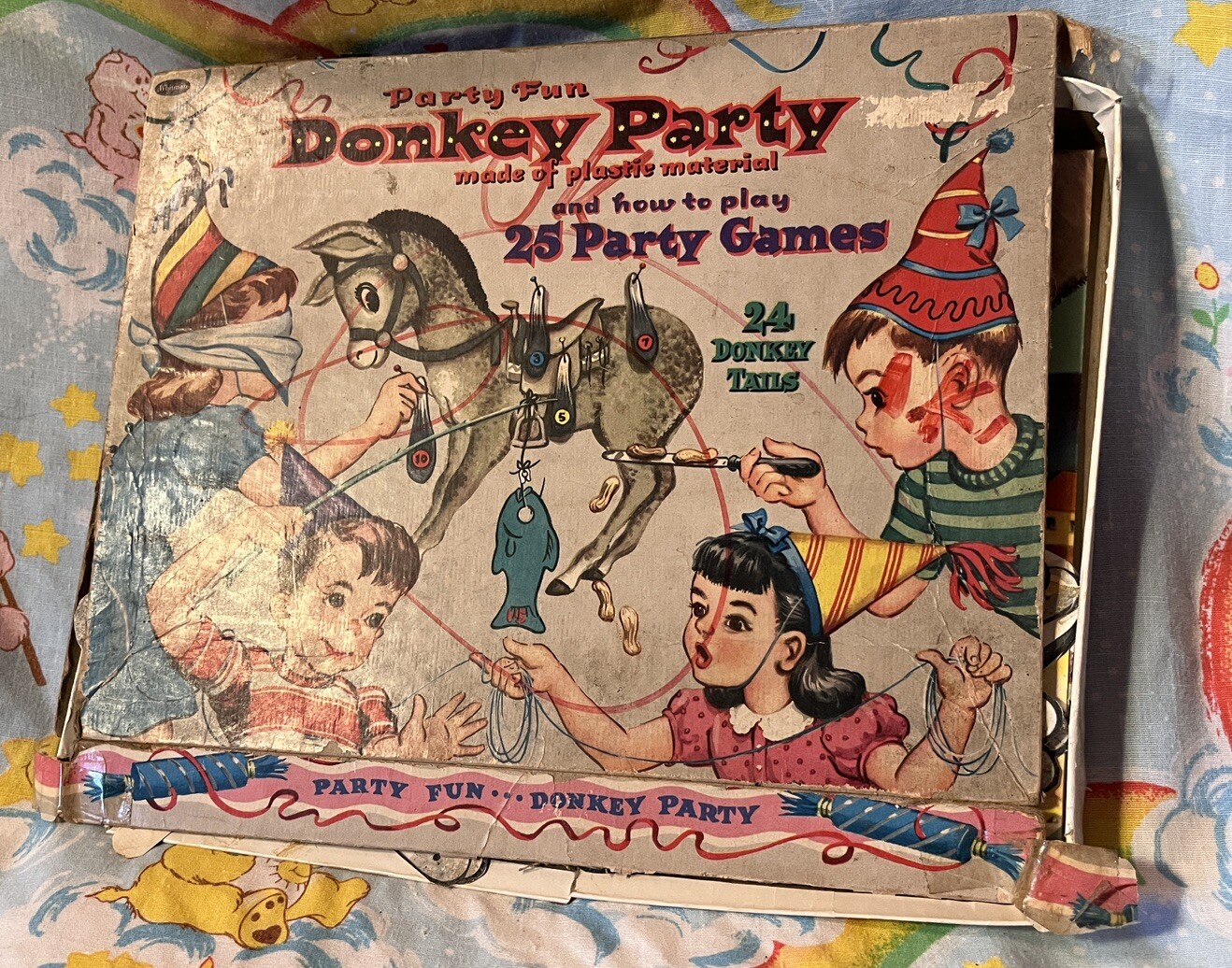 Vintage Donkey Party Game Pin The Tail 1950’s 60’s Poster Birthday Tails