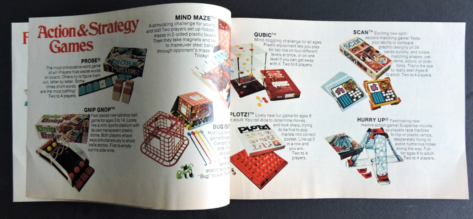 Vtg 1971 8-pg insert gift booklet catalog Ad Parker Brothers Game w/ Ouija 70’s
