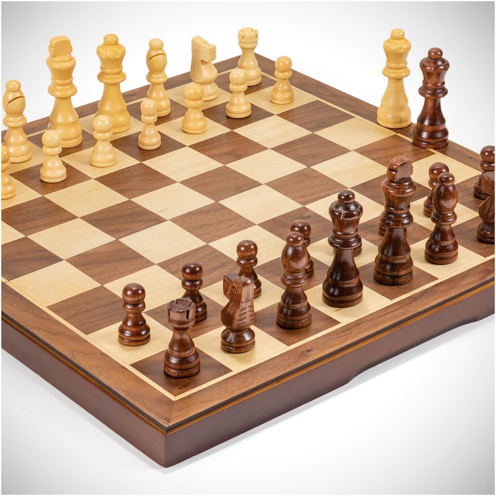 Chess Set Board Games for Adults: Handmade Walnut Wooden 15 2 Extra Queens