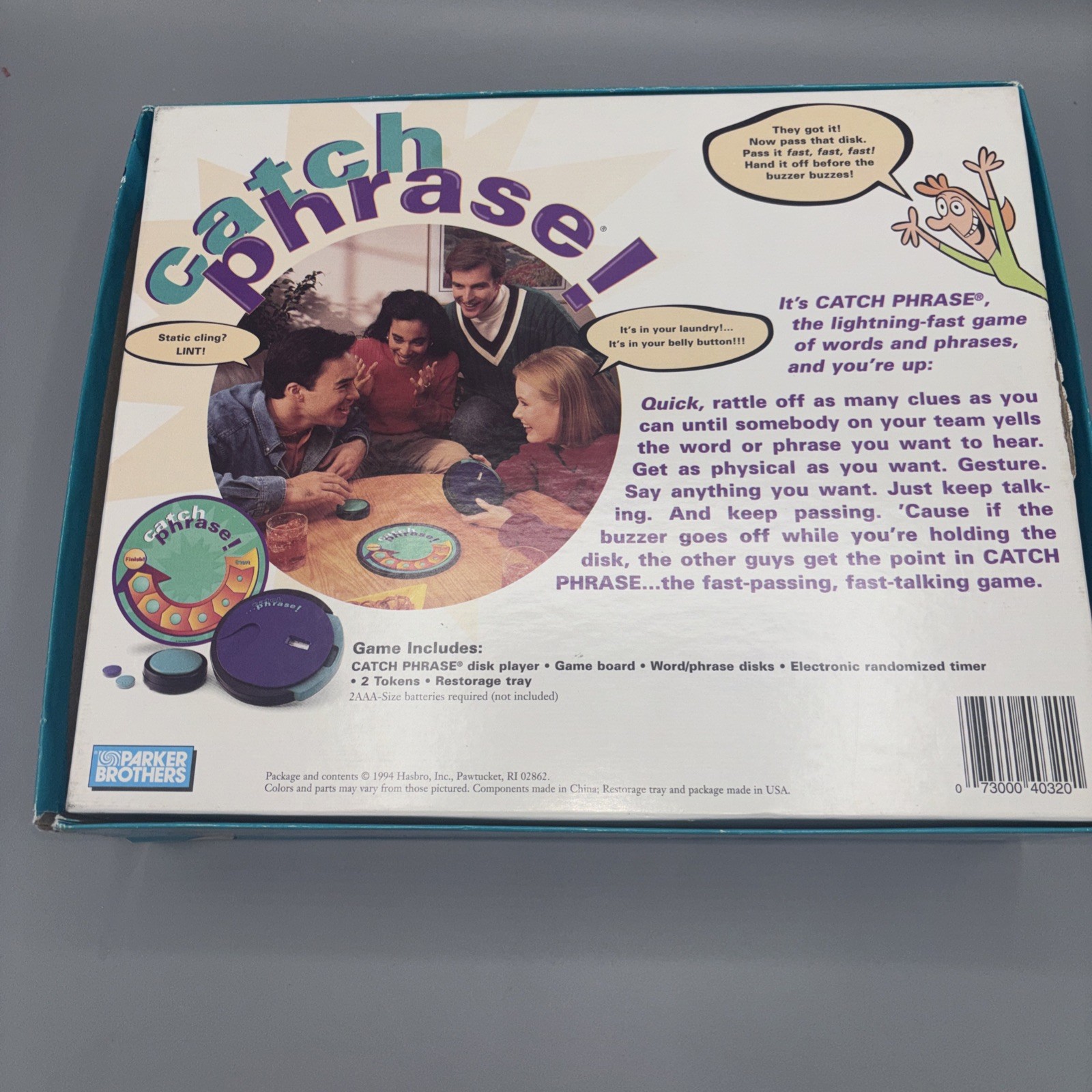 Parker Brothers Catch Phrase! Party Board Game (40320) 1994 Fast Paced Fast Talk