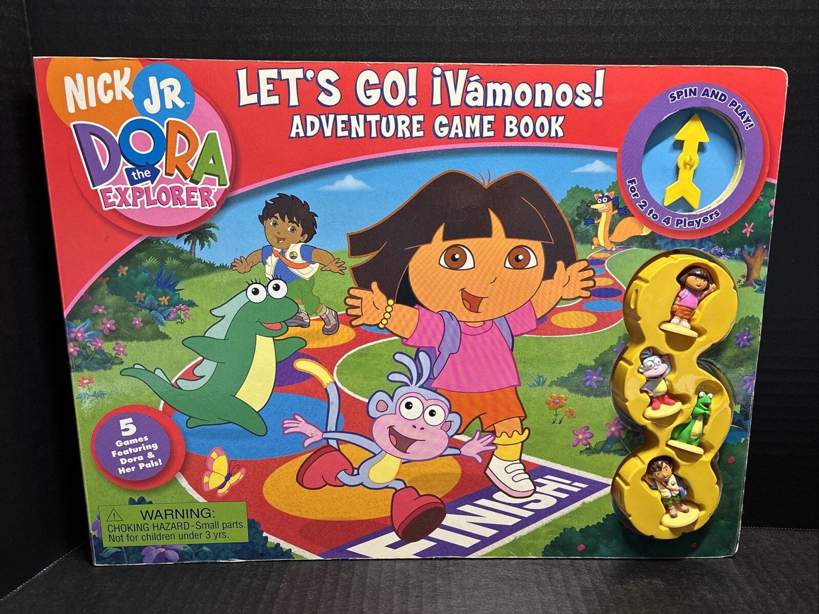 NICK JR. DORA THE EXPLORER ADVENTURE GAME BOOK-5 GAMES & 4 FIGURES-COPYRIGHT2004