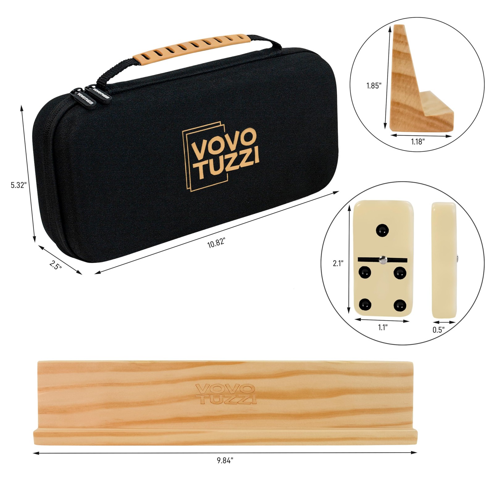Vovotuzzi Jumbo Double 6 Dominoes Set For Adults Kids – 28 Ivory Domino Tiles 4