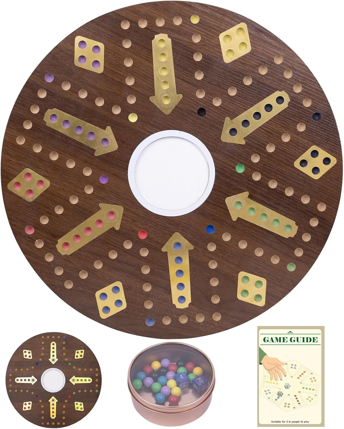 20 Inch Marble Board Game, Fast Track Wahoo Board Game,Double-Sided Wooden