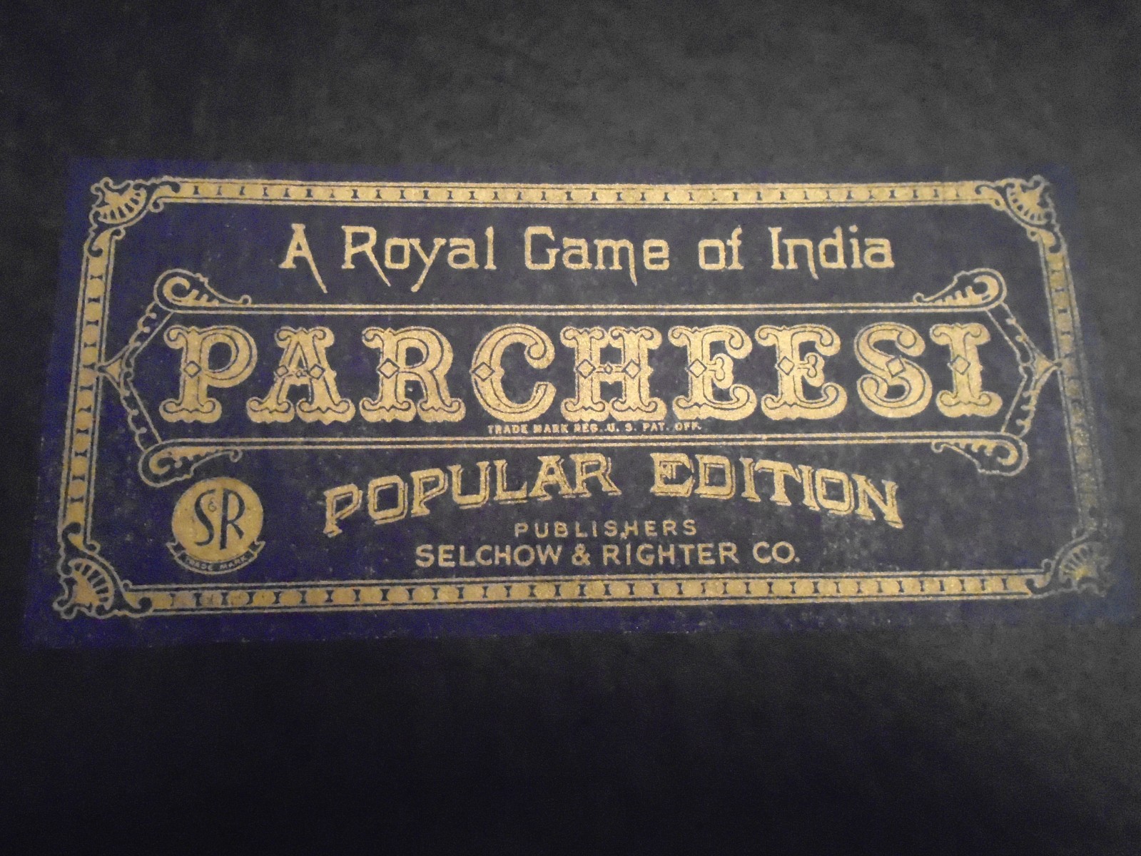 Antique PARCHESESI A Royal Game of India Selchow &Righter Co. NY TM1874 Original