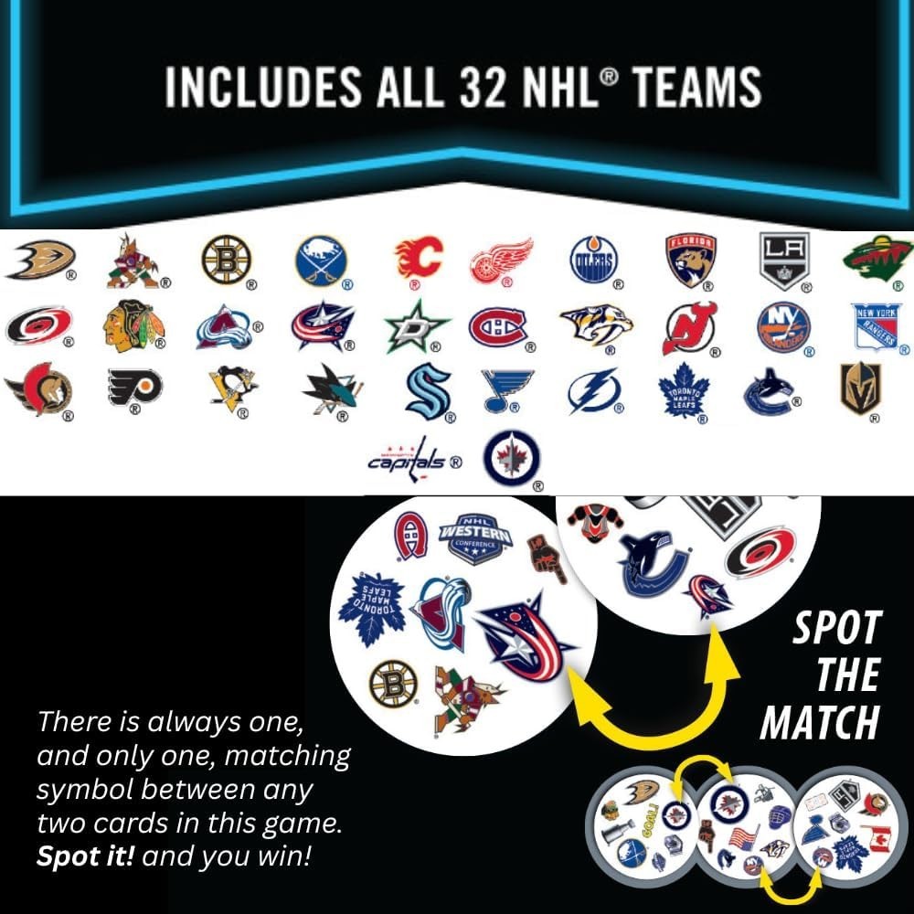 MasterPieces Game Day NHL Spot It Board Game For Kids, Adults, and Family *NEW*