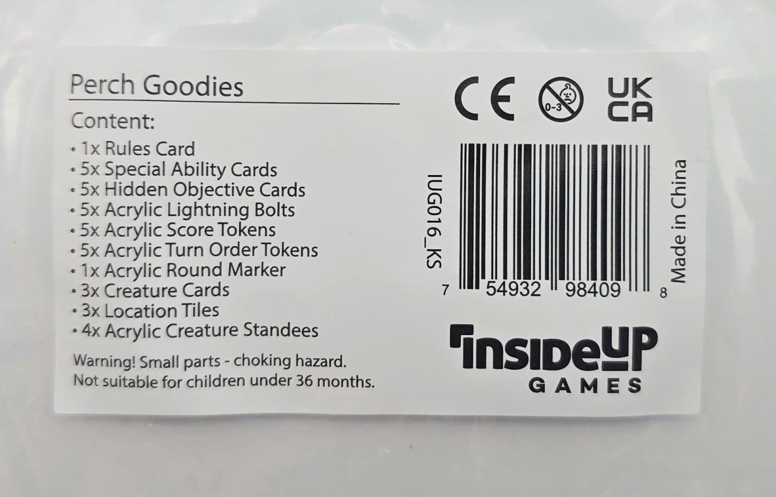 Perch with Kickstarter Gift by Inside Up Games – SEALED