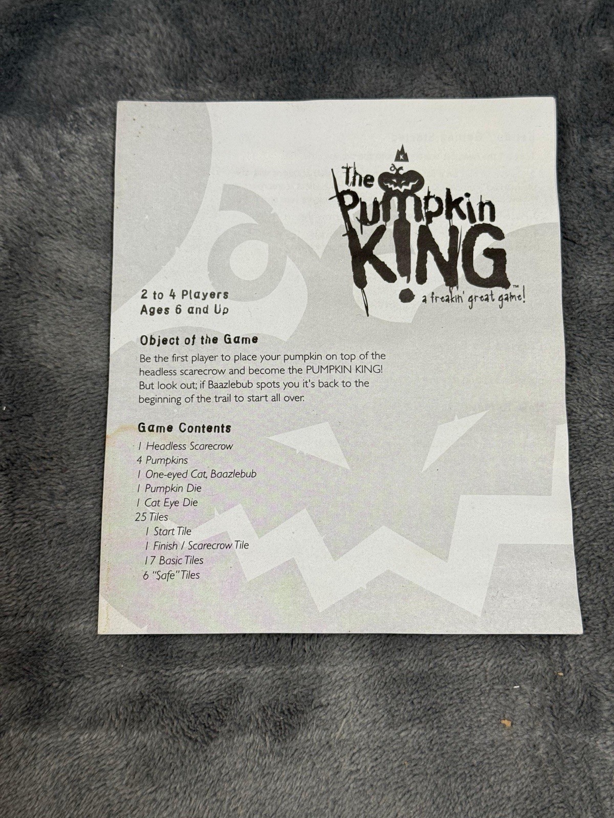 The Pumpkin King Game by Sababa Toys Complete 2005 Atomic Toy Box