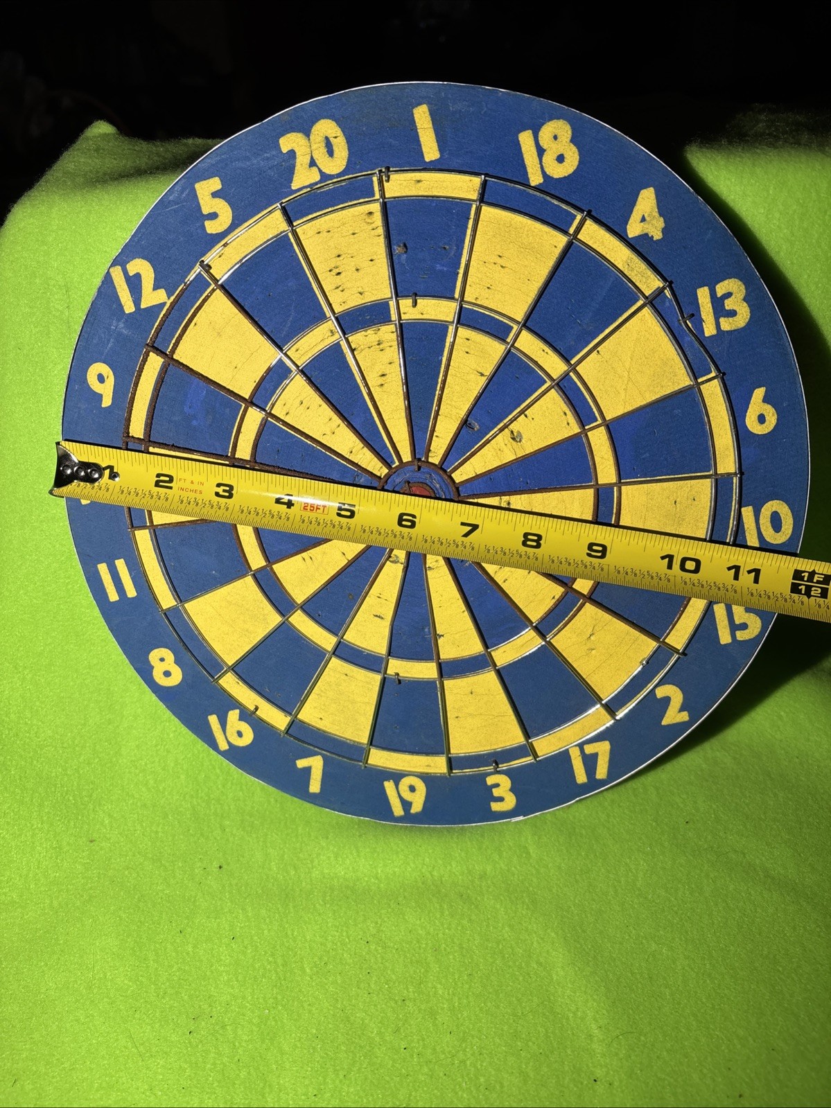 Vintage Double Sided Baseball Dartboard – 1950s 12” Game Room