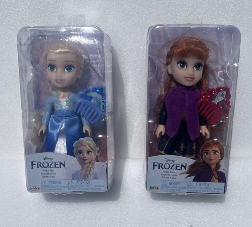 Disney Frozen Petite Anna and Elsa Dolls Figures Factory Sealed NEW IN BOX