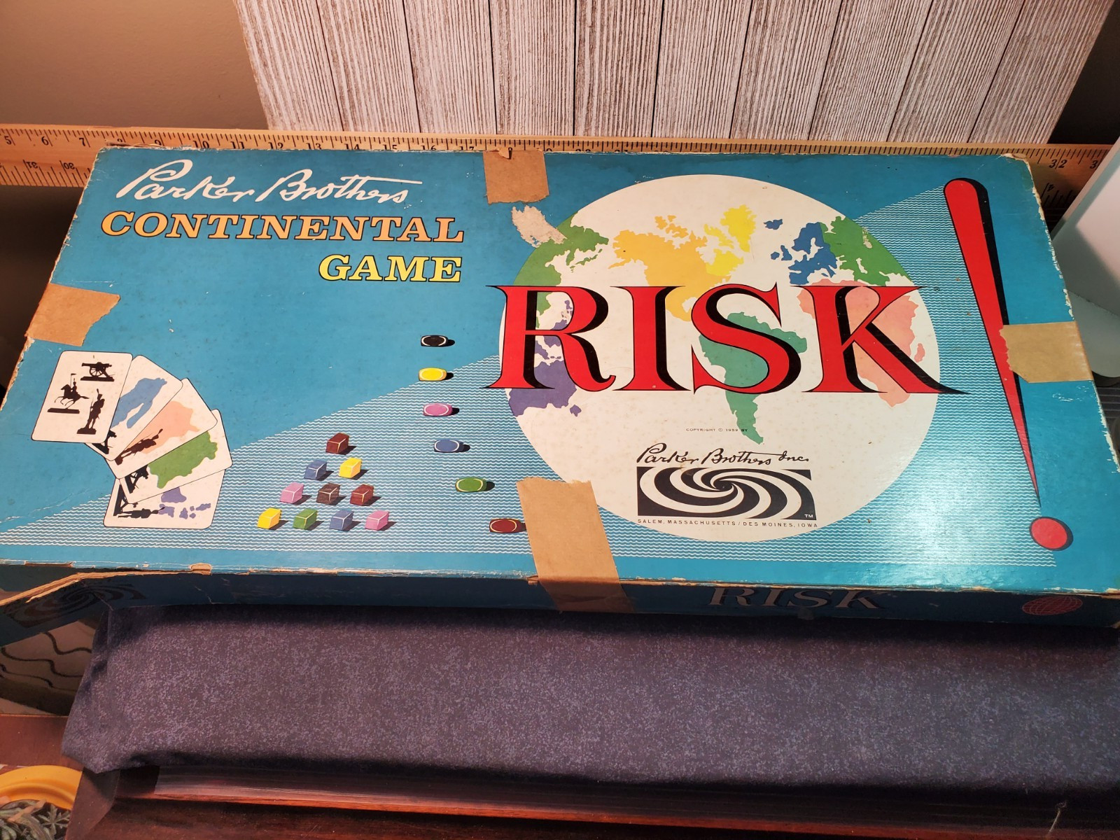 3 Vtg 1950’s & 60’s Parker Bros. Board Games. Monopoly, Sorry, Risk. With Instr.