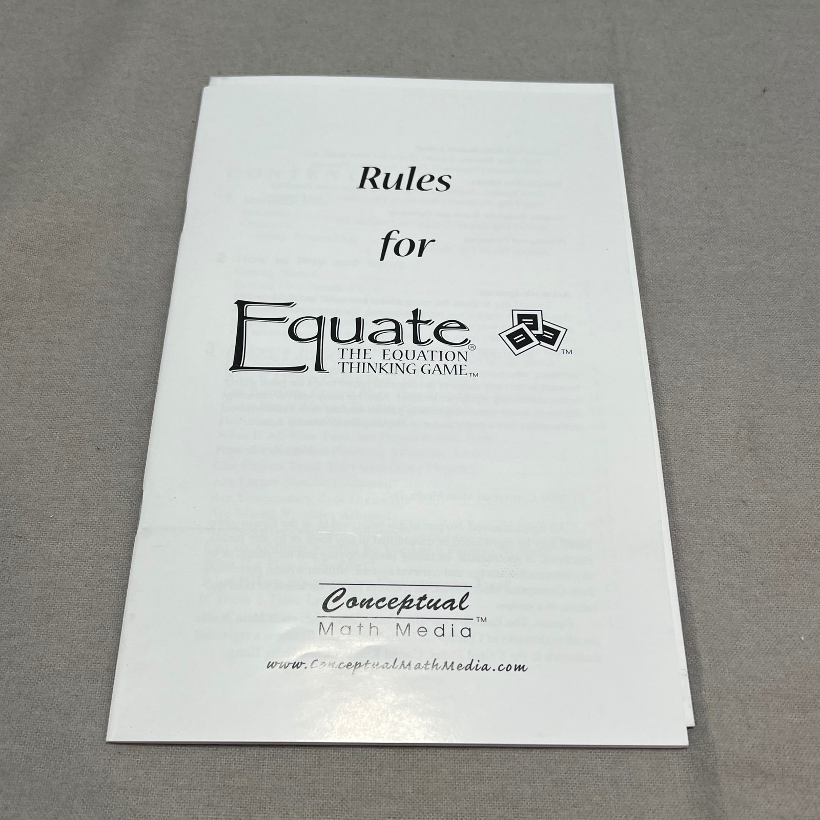 Equate The Equation Thinking Game Complete Math Board Game Conceptual Math Media