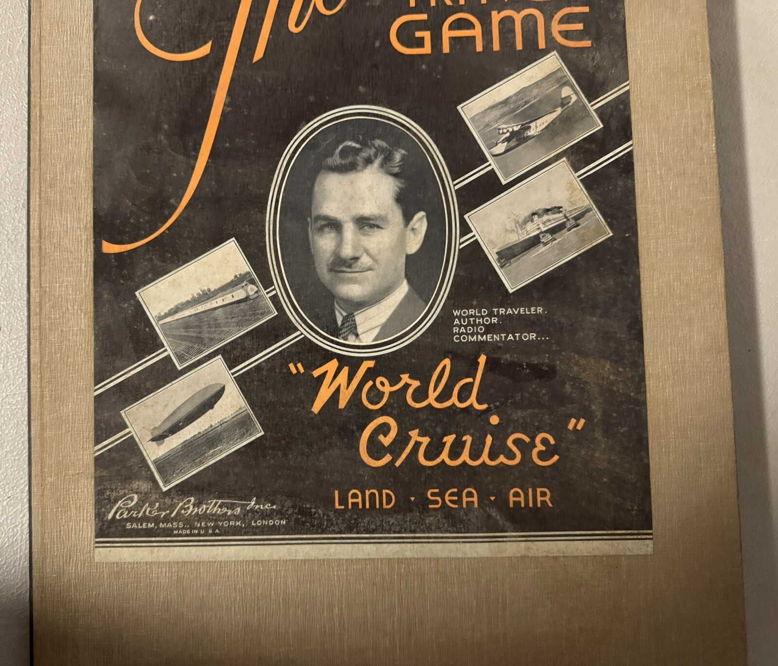 RARE Lowell Thomas Travel Game World Cruise 1937 Parker Bros. GAME BOARD ONLY