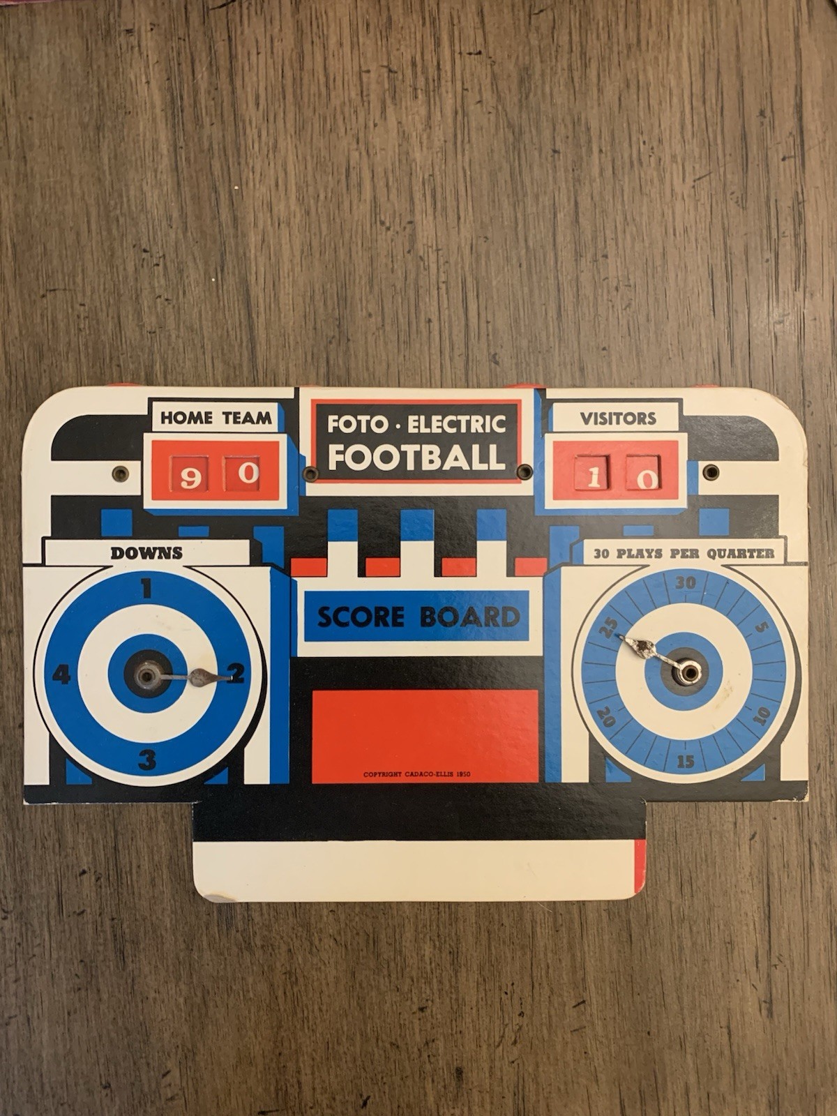 Vintage 1950 Cadaco-Ellis Foto-Electric Football Board Game Complete