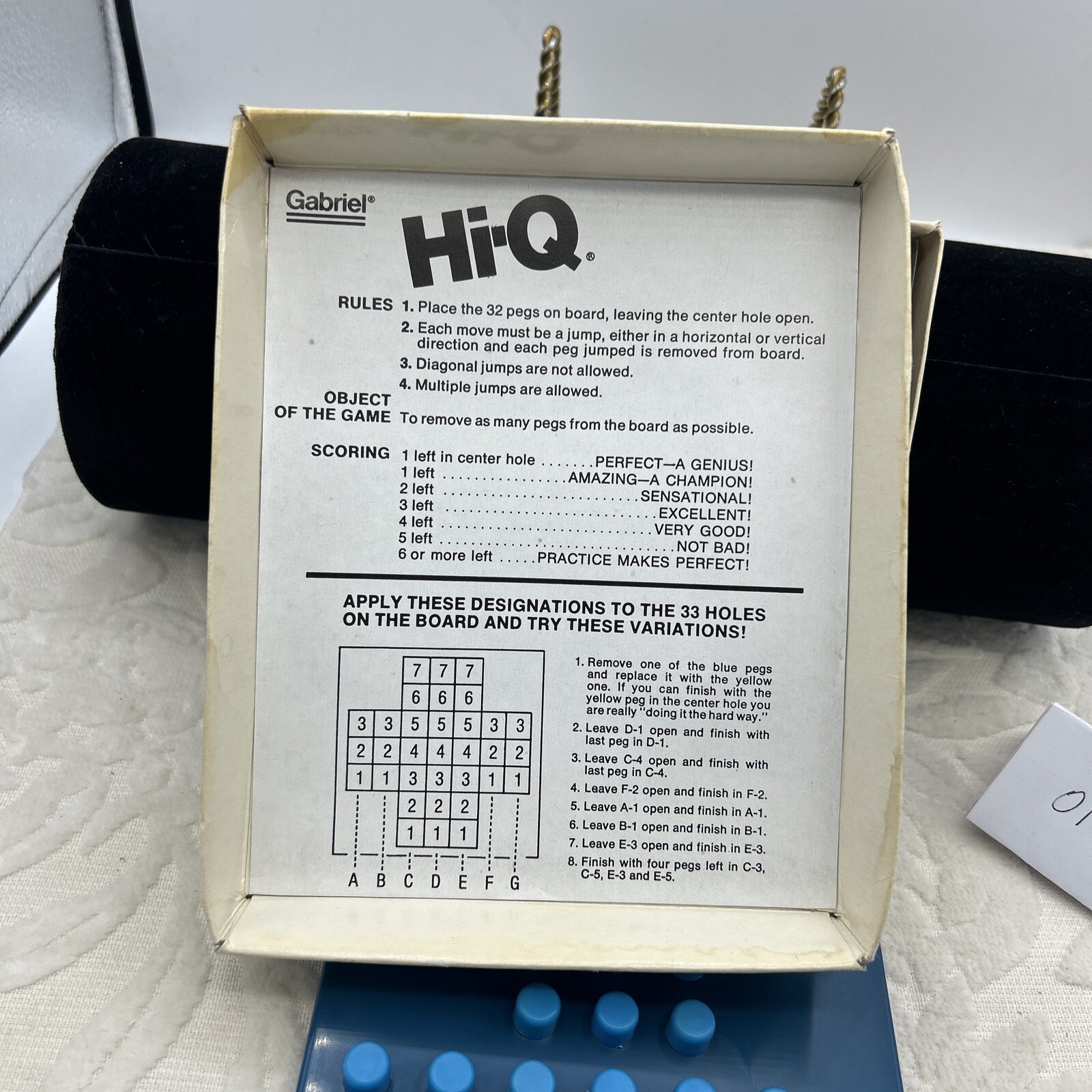 Vintage 1978 Gabriel Hi-G All Time Favorite Solitaire Game And Instructions
